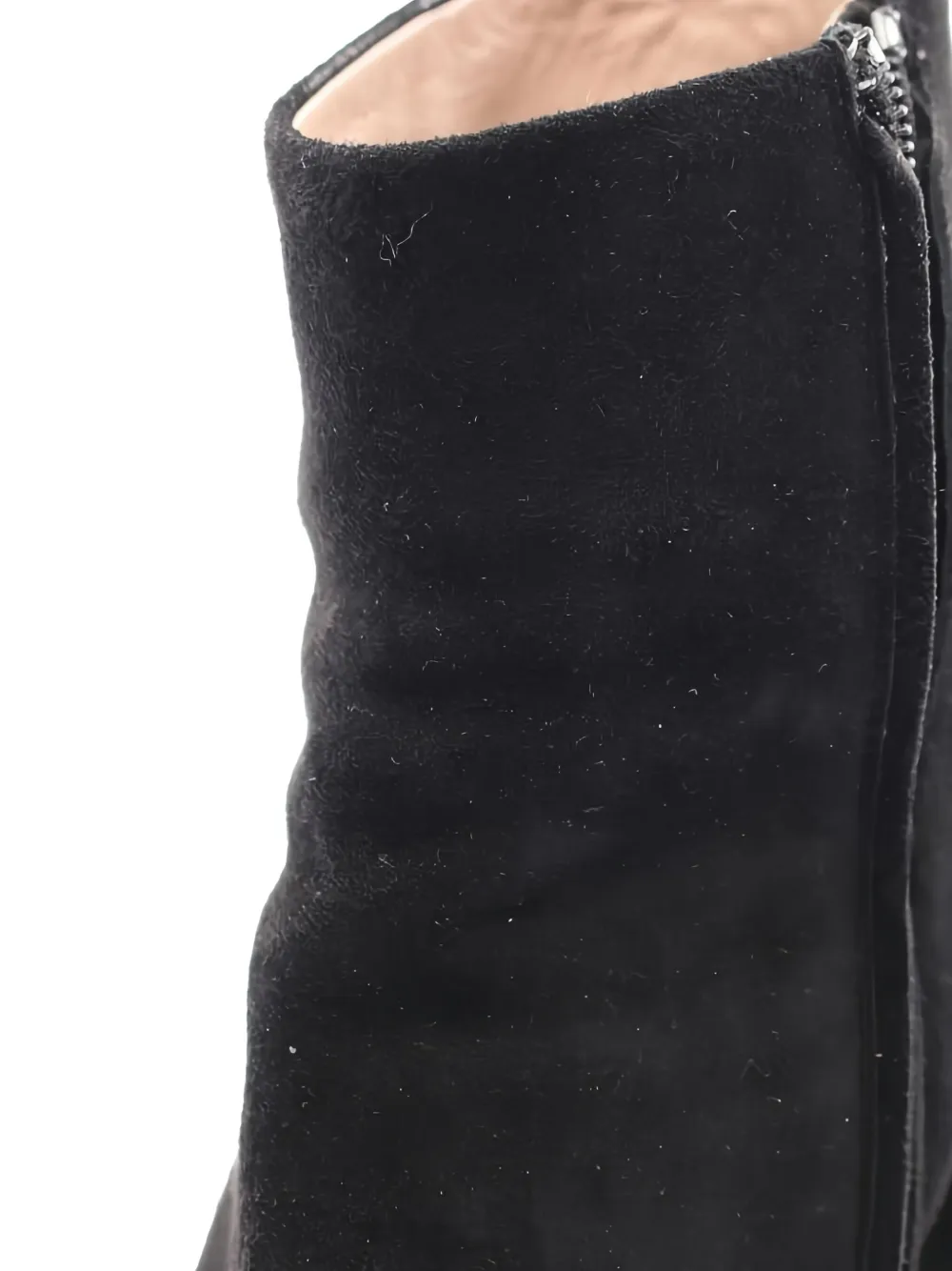 Pre-owned Miu Miu 60mm Rhinestone-embellished Suede Boots In Black