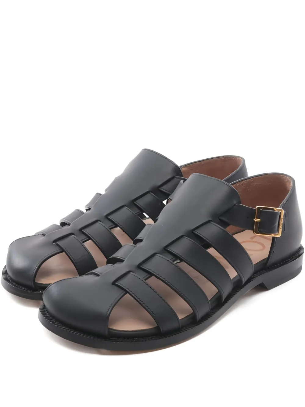 Loewe Pre-Owned Campo caged-effect leather sandals | Black | Image 1