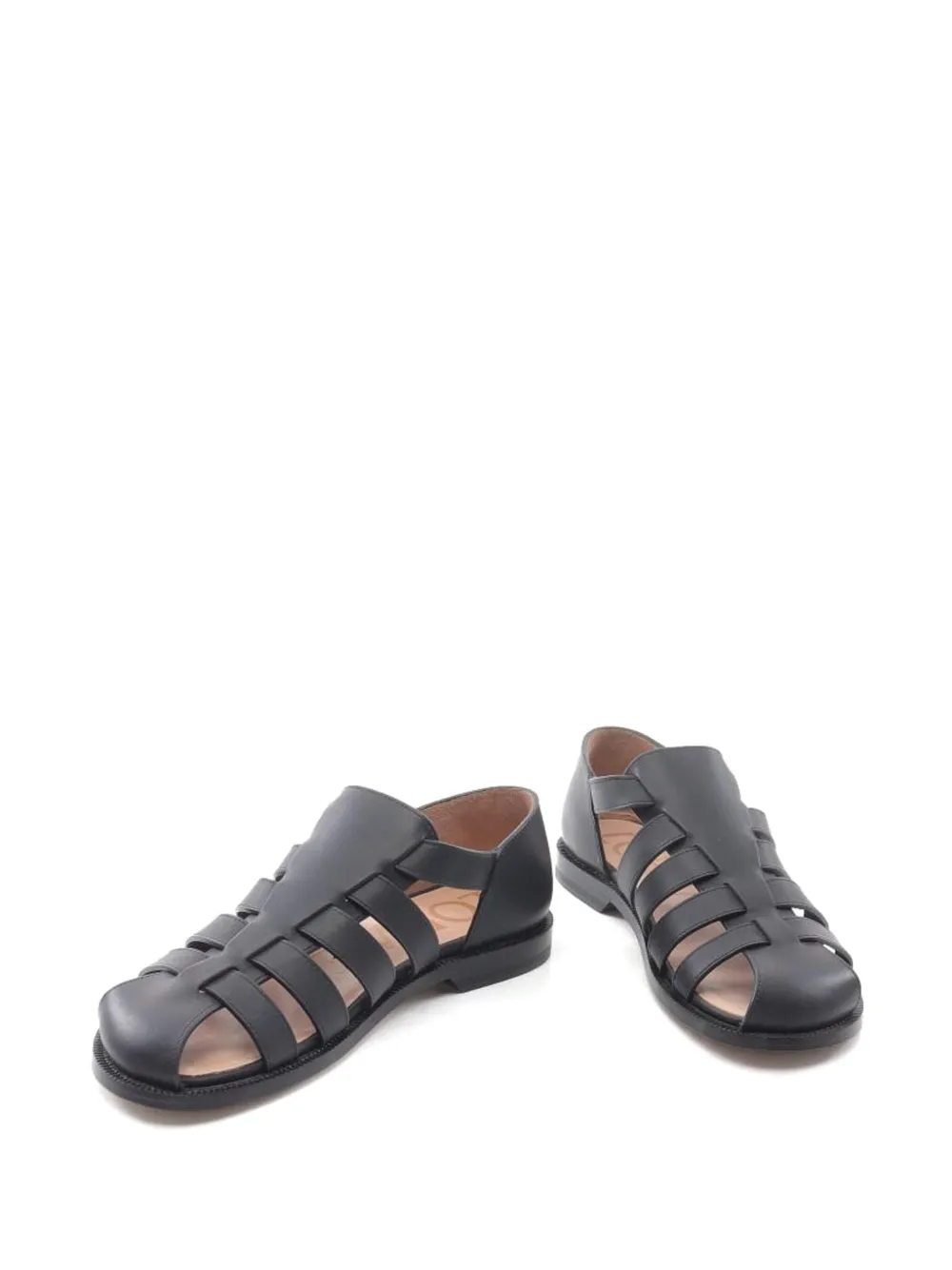 Loewe Pre-Owned Campo leren sandalen met gekooid effect - Zwart