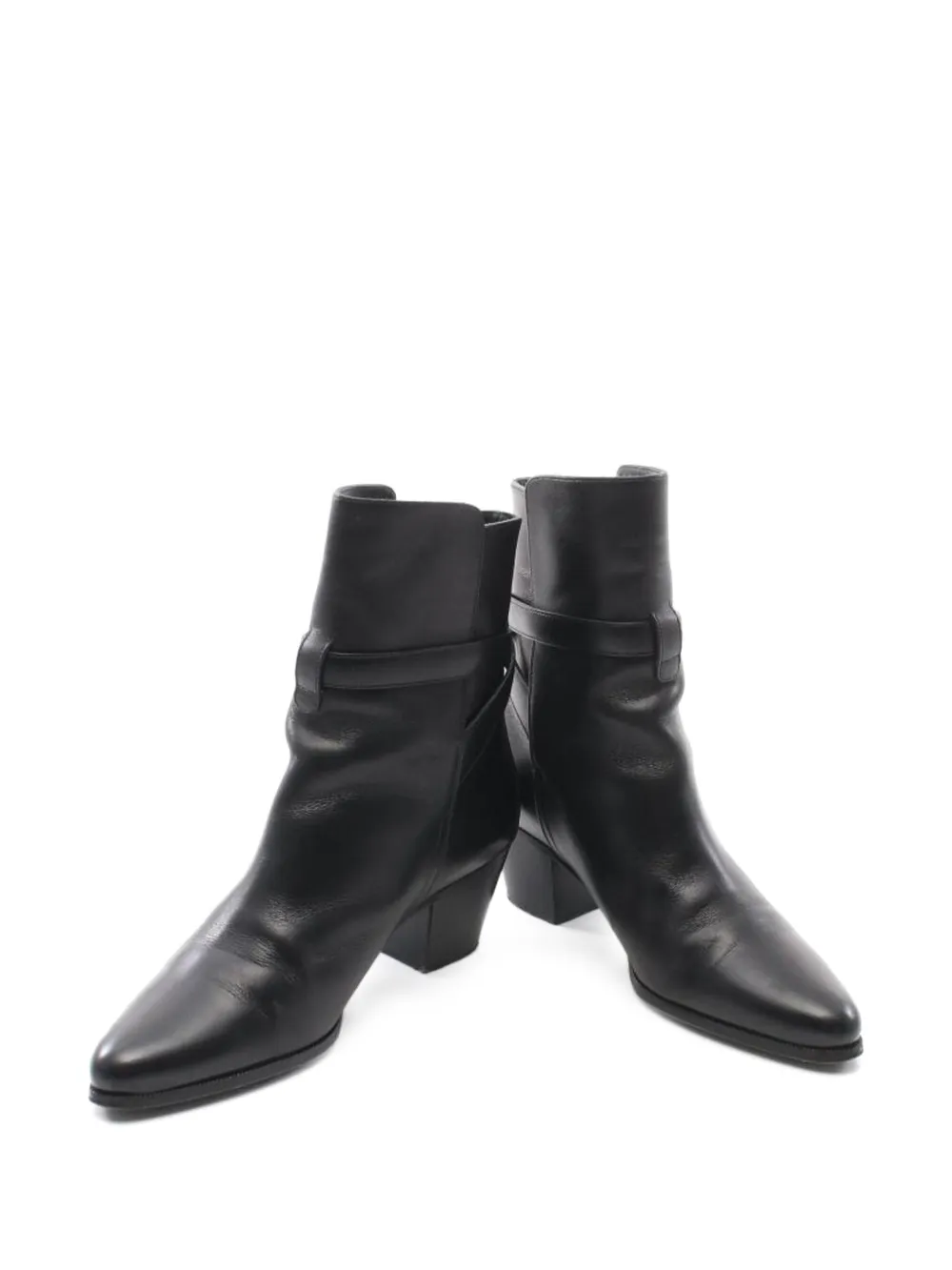 Celine Pre-Owned 55 mm leren enkellaarzen met riemdetail - Zwart
