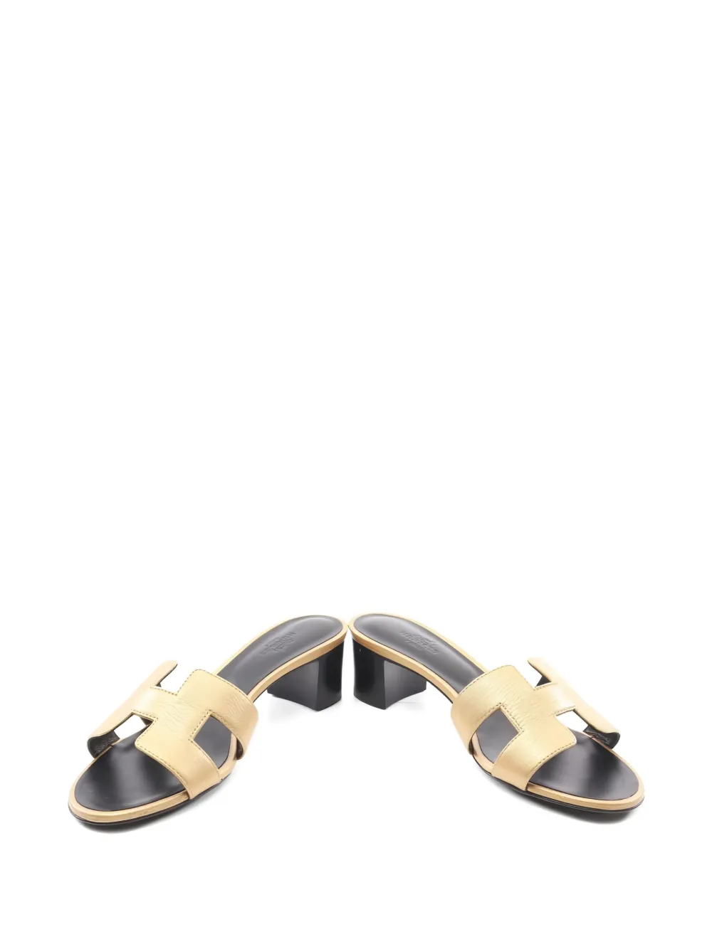 Hermès Pre-Owned 50 mm leren sandalen met H-bandje - Beige