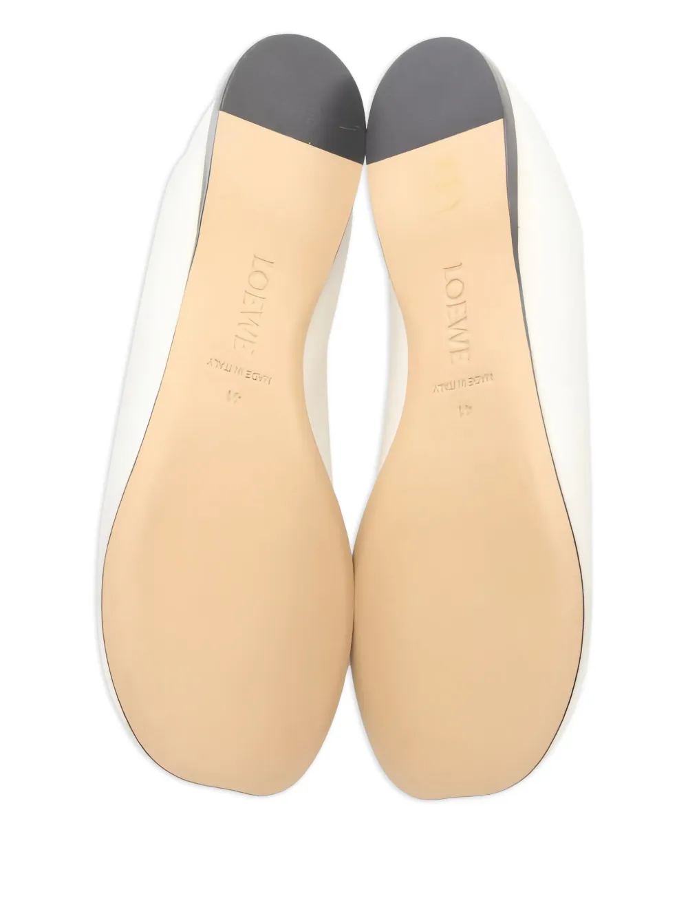 Pre-owned Loewe Toy Slip-on Leather Loafers In White