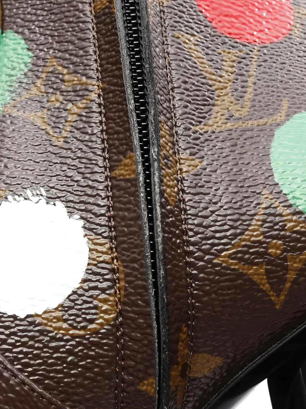 Pre-owned Louis Vuitton X Yayoi Kusama 85mm Monogram Polka-dot Ankle Boots In Brown