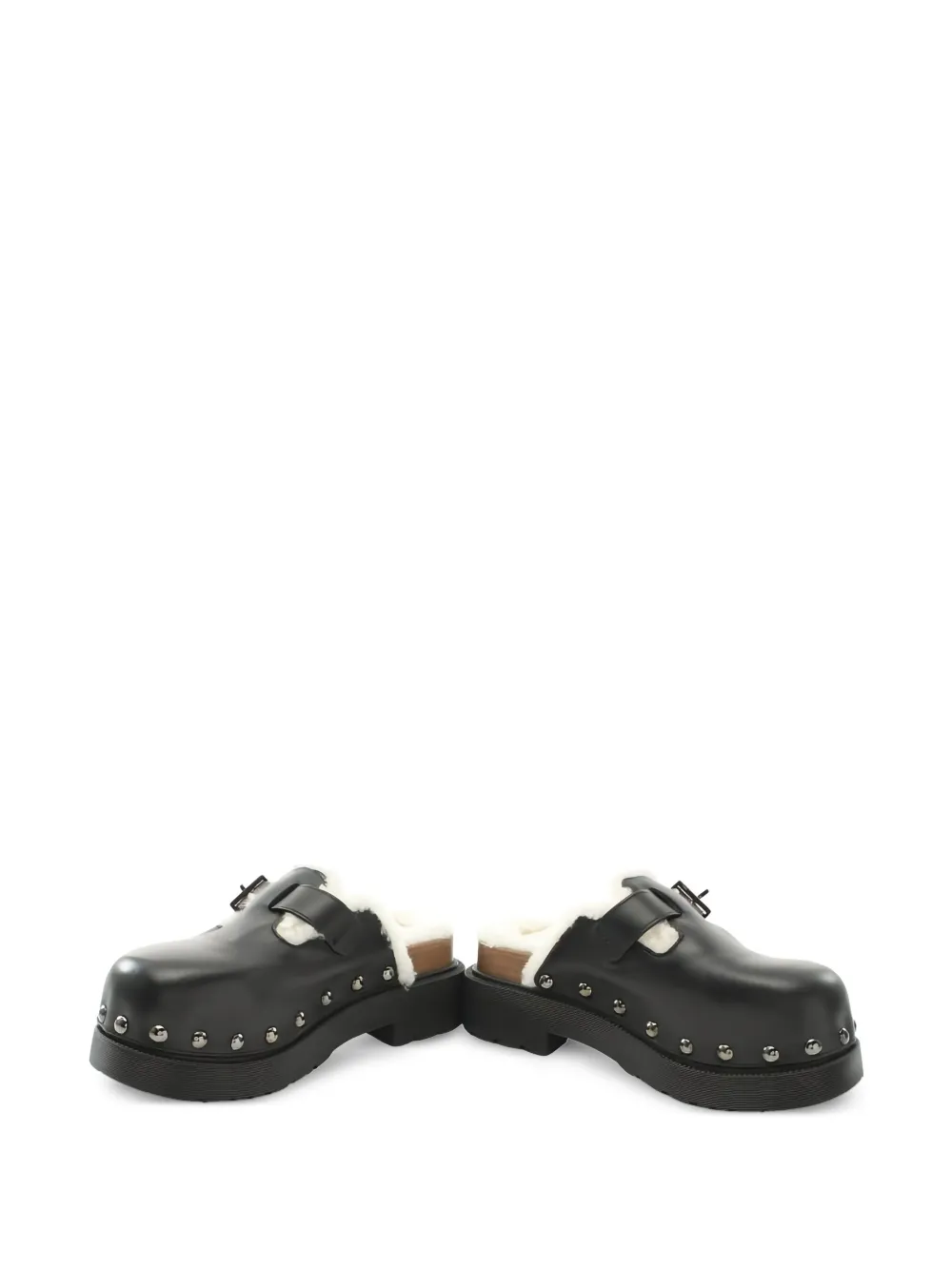 Christian Dior Pre-Owned 60 mm Quake klompen met lammy voering en gespdetail - Zwart
