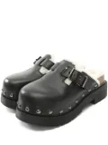 Christian Dior Pre-Owned 60mm Quake shearling-lined buckle-detail clog - Black