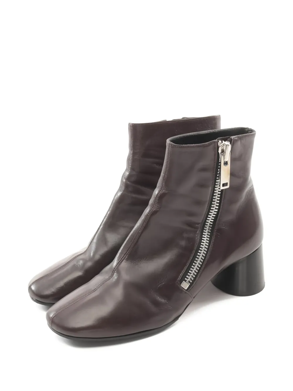 Pre-owned Celine 50mm Side-zip Leather Ankle Boots In Brown