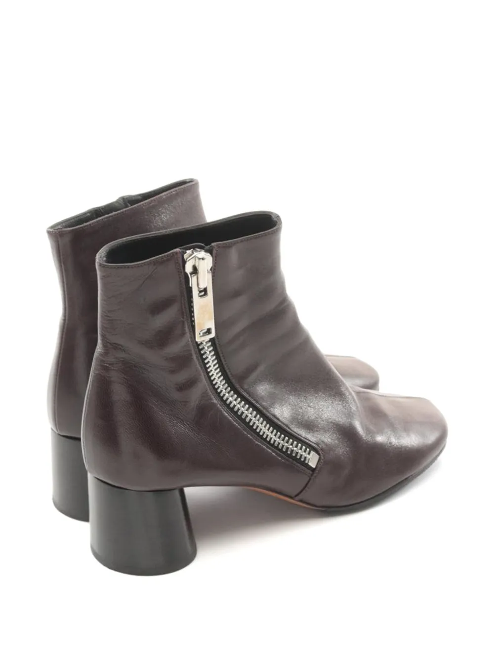 Celine Pre-Owned 50 mm leren enkellaarzen met rits - Bruin