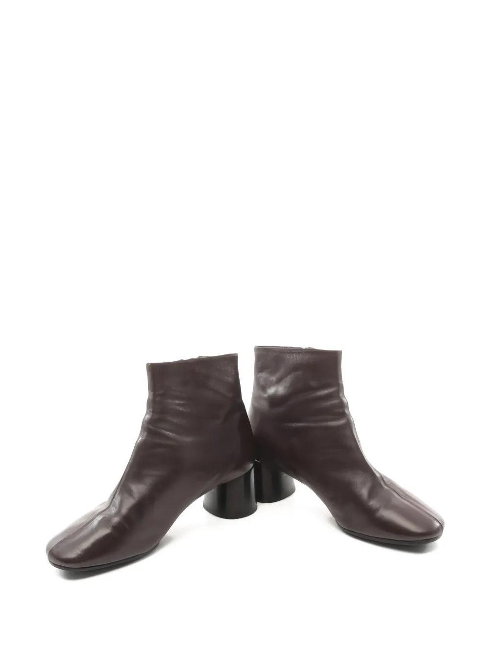 Pre-owned Celine 50mm Side-zip Leather Ankle Boots In Brown