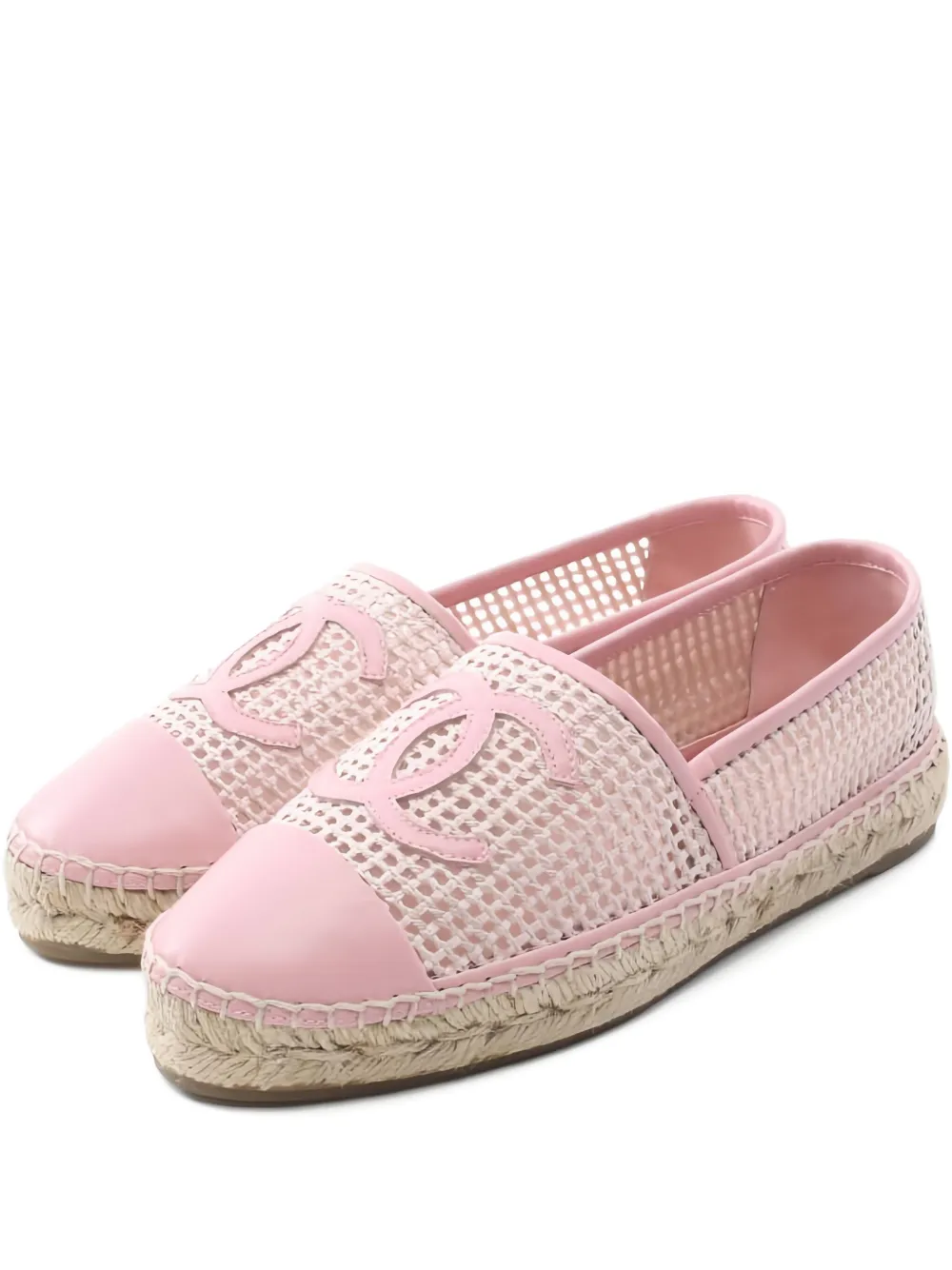Pre-owned Chanel Mesh-panel Slip-ons In Pink