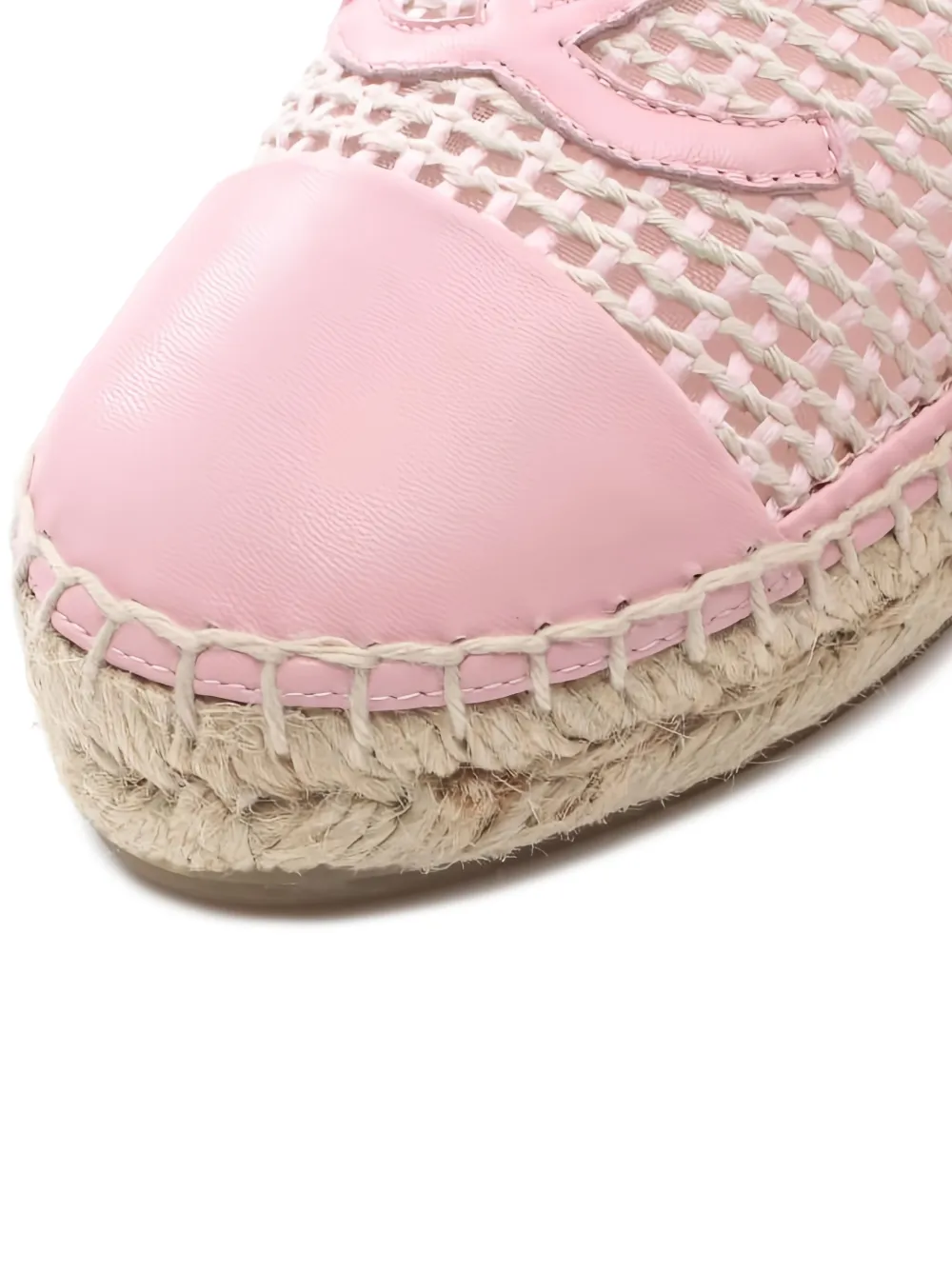 Pre-owned Chanel Mesh-panel Slip-ons In Pink
