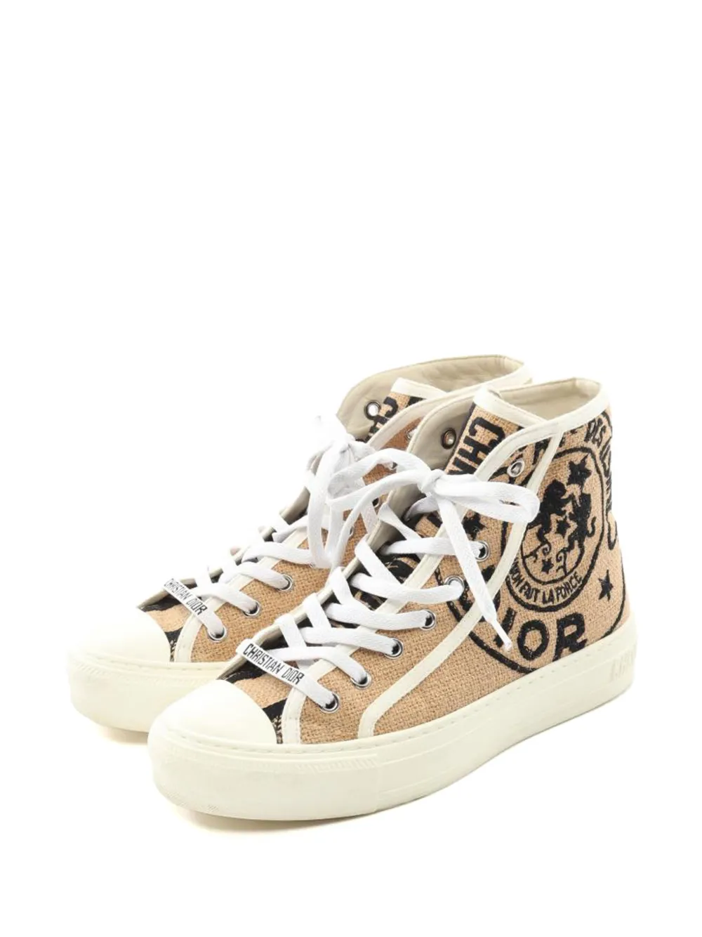 Christian Dior Pre-Owned Walk'N'Dior ハイカットスニーカー - ニュートラル Christian Dior Pre-Owned Walk'N'Dior ハイカットスニーカー - ニュートラル