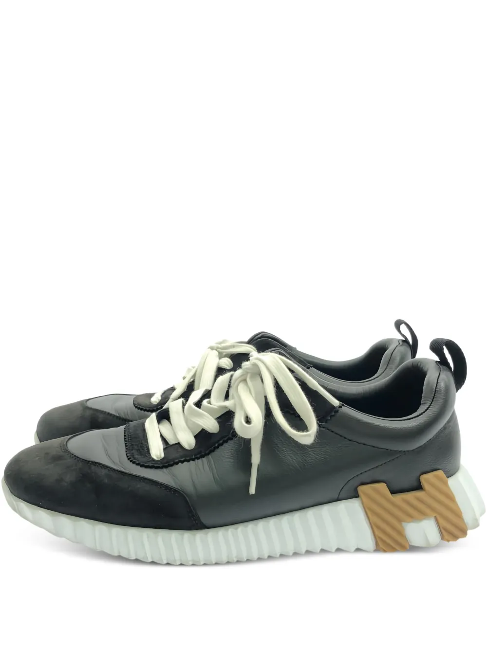 Hermès Pre-Owned leather-suede sneakers | Black | Image 1
