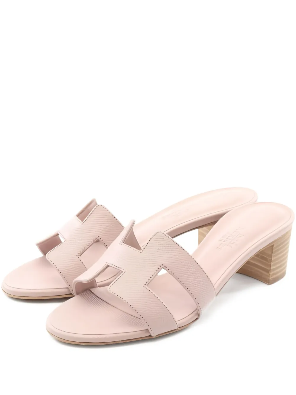 Hermès Pre-Owned 50mm H-strap epsom-leather sandals | Pink | Image 1