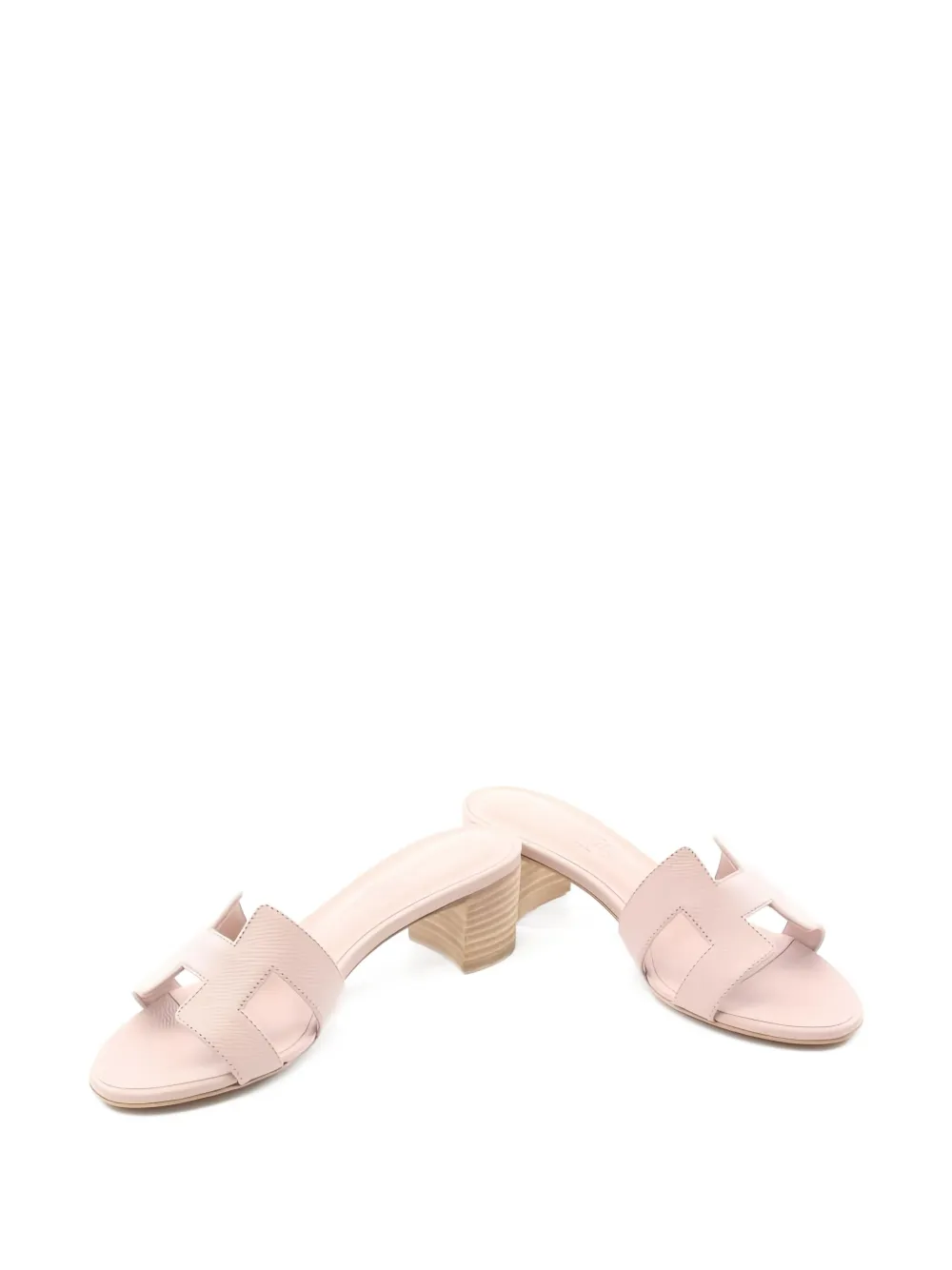 Hermès Pre-Owned 50 mm epsom leren sandalen met H-bandje - Roze