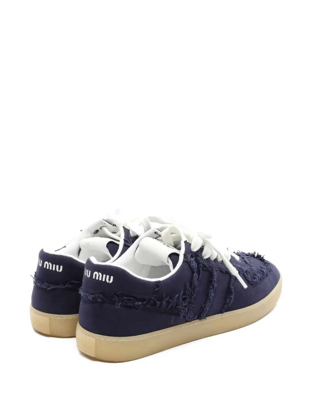 Miu Miu Pre-Owned Sneakers met franje afwerking en logo - Blauw