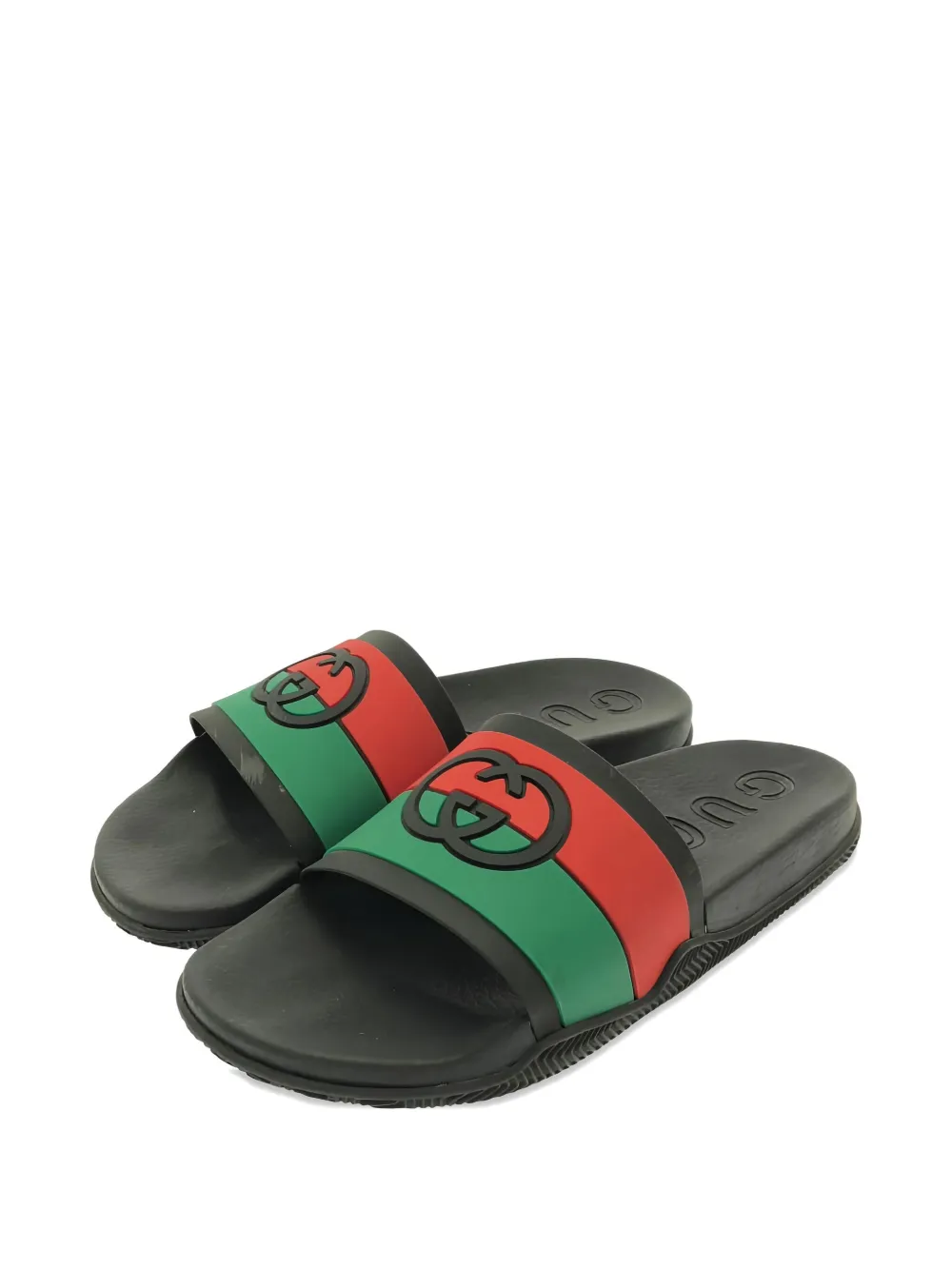Gucci Pre-Owned Web-stripe slip-on slides | Image 2