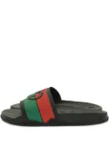 Gucci Pre-Owned Web-stripe slip-on slides - Black