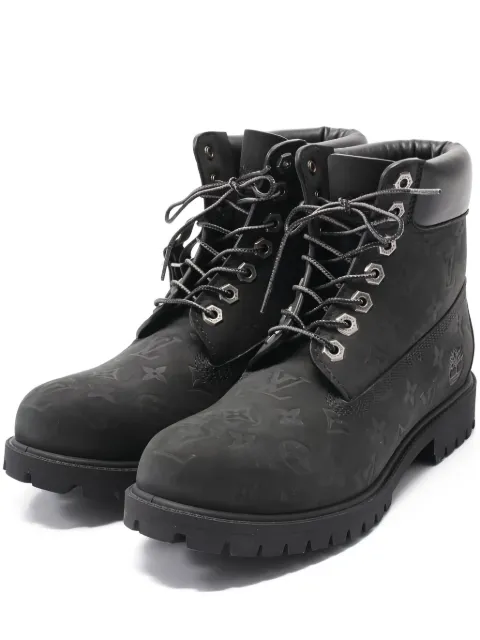 Louis Vuitton Pre-Owned x Timberland monogram-embossed leather ankle boots