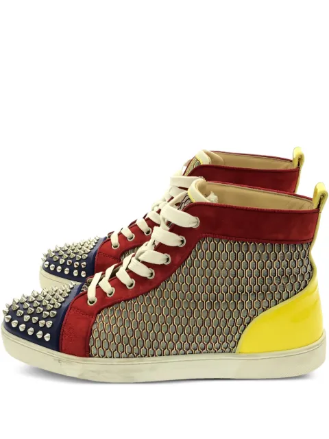 Christian Louboutin Pre-Owned studded-embellishments leather high-top sneakers