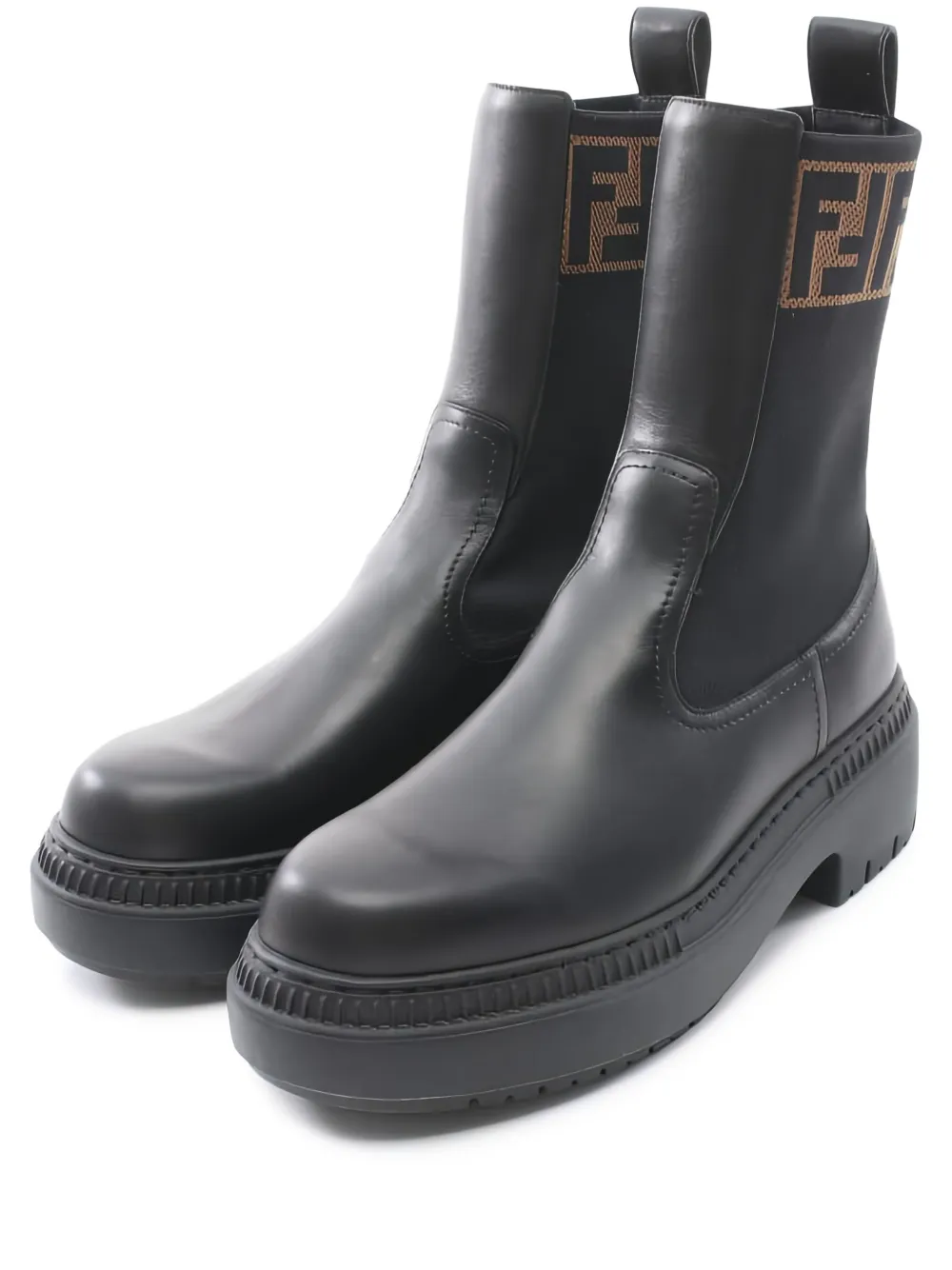 Fendi Pre-Owned Domino FF-monogram leather boots | Black | Image 1