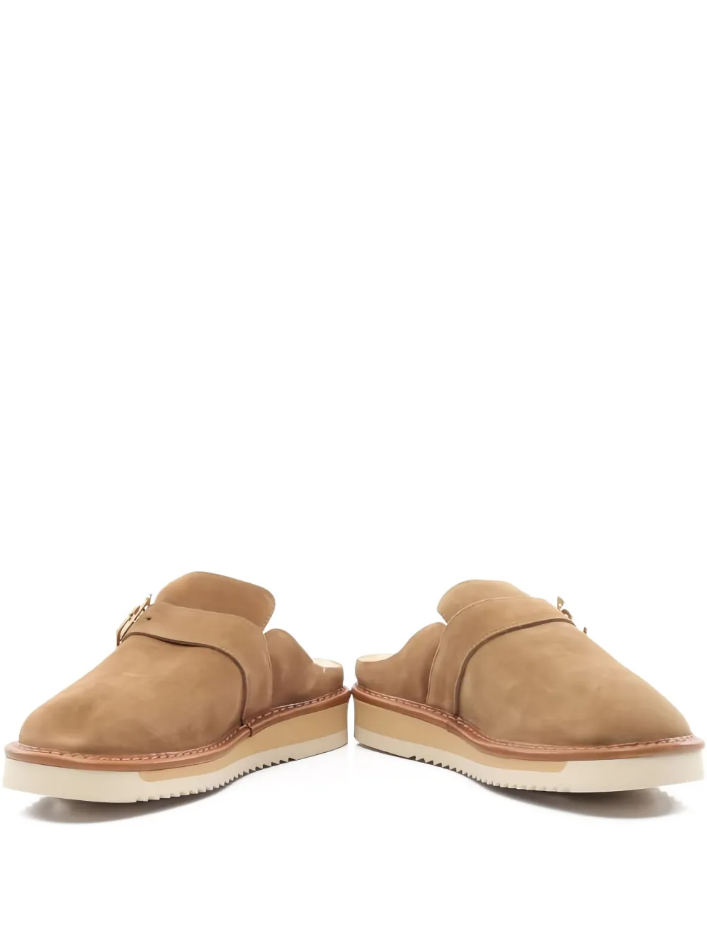 Louis Vuitton Pre-Owned x NIGO logo-buckle mules | Brown | Image 1
