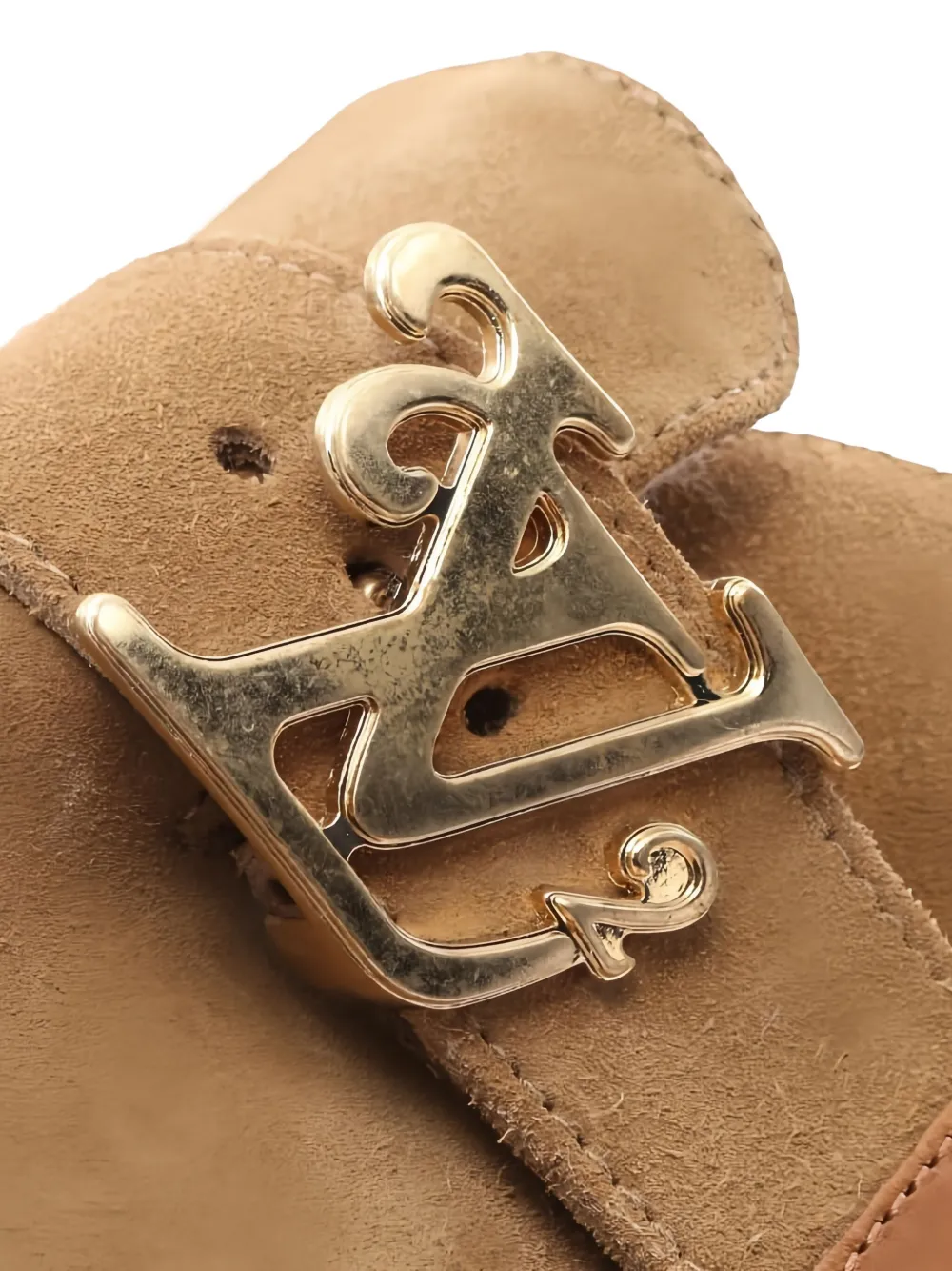 Pre-owned Louis Vuitton X Nigo Logo-buckle Mules In Brown