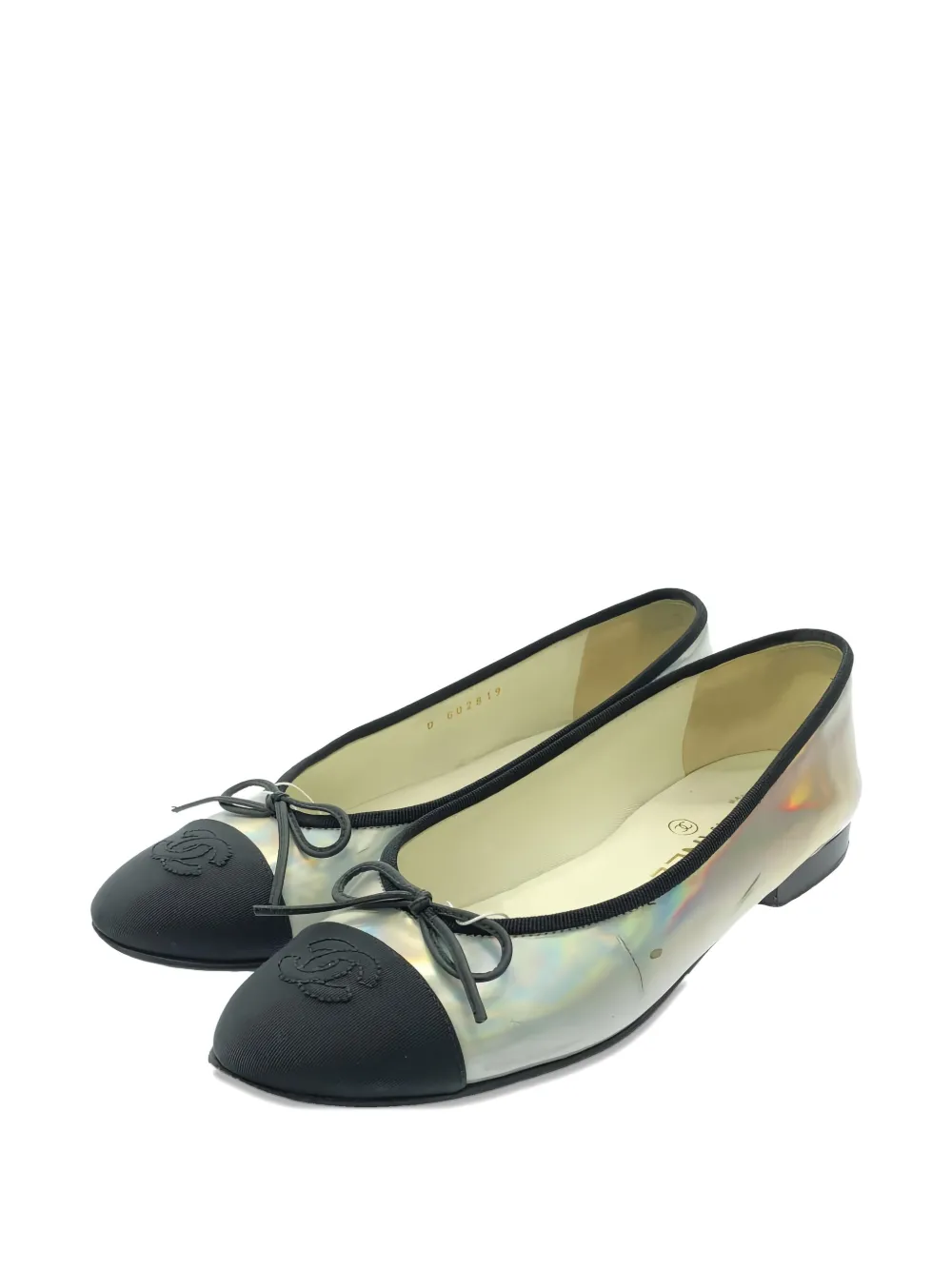 CHANEL Pre-Owned Ballerina's met bewerkte neus - Grijs