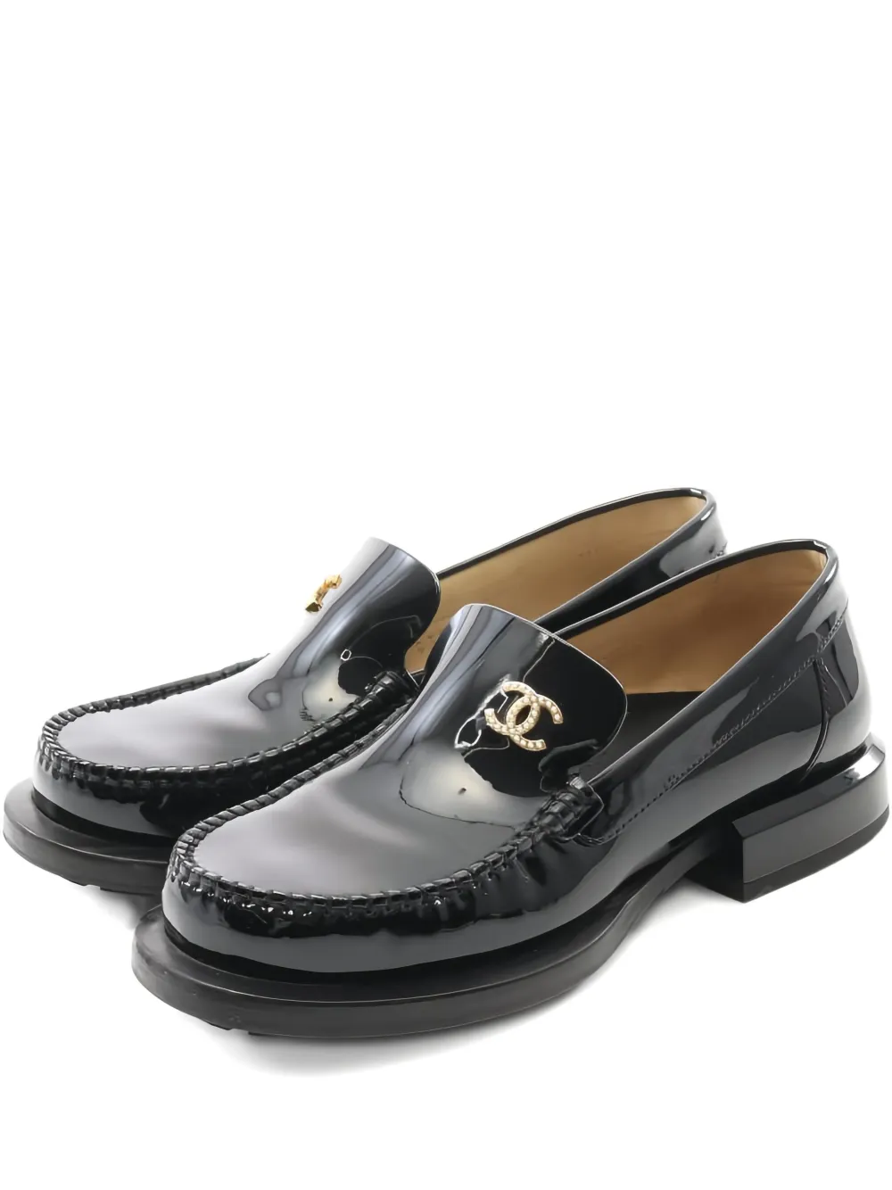CHANEL Pre-Owned ココマーク ローファー - ブラック CHANEL Pre-Owned ココマーク ローファー - ブラック