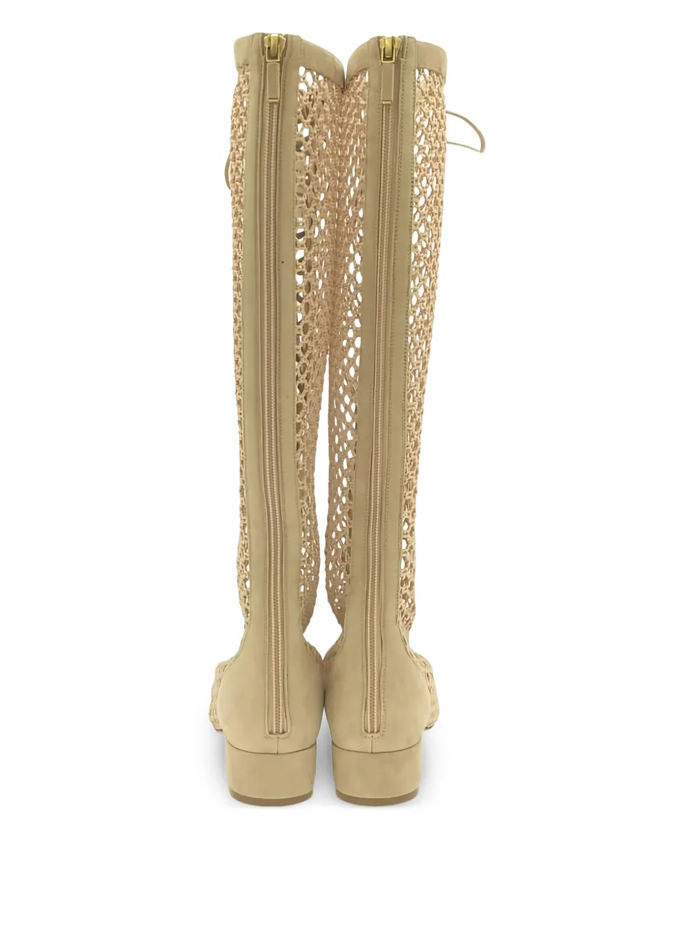 Christian Dior Pre-Owned 30mm gebreide veterlaarzen - Beige