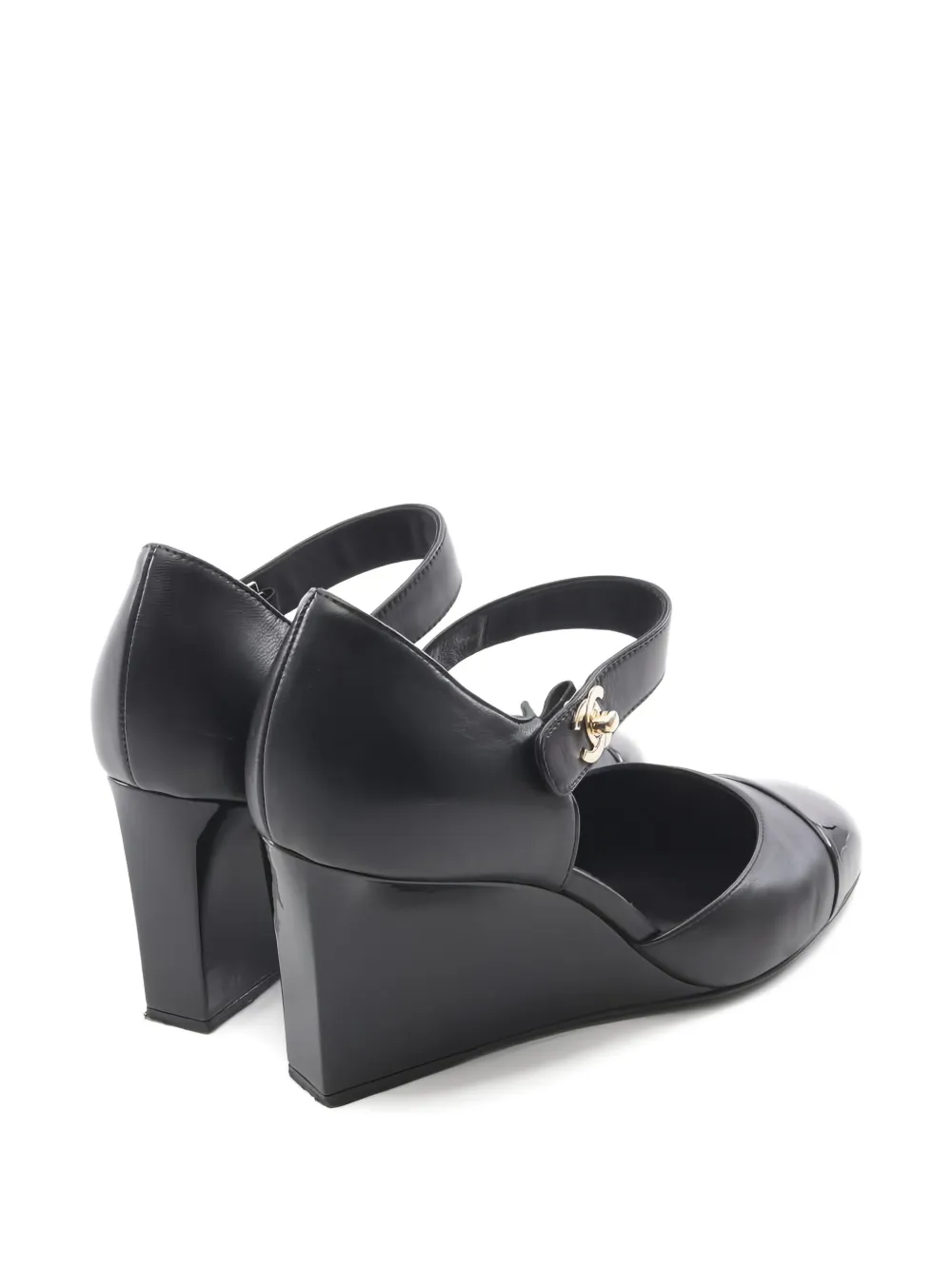 CHANEL Pre-Owned 70 mm lakleren pumps met sleehak - Zwart
