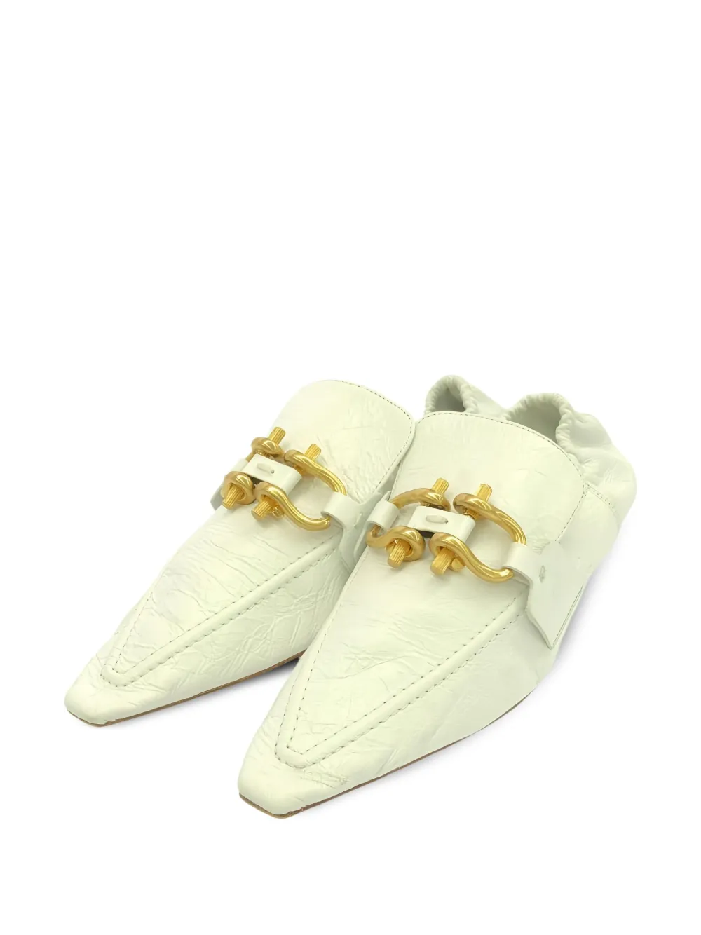 Bottega Veneta Pre-Owned Pumps met kettingdetail en puntige neus - Wit