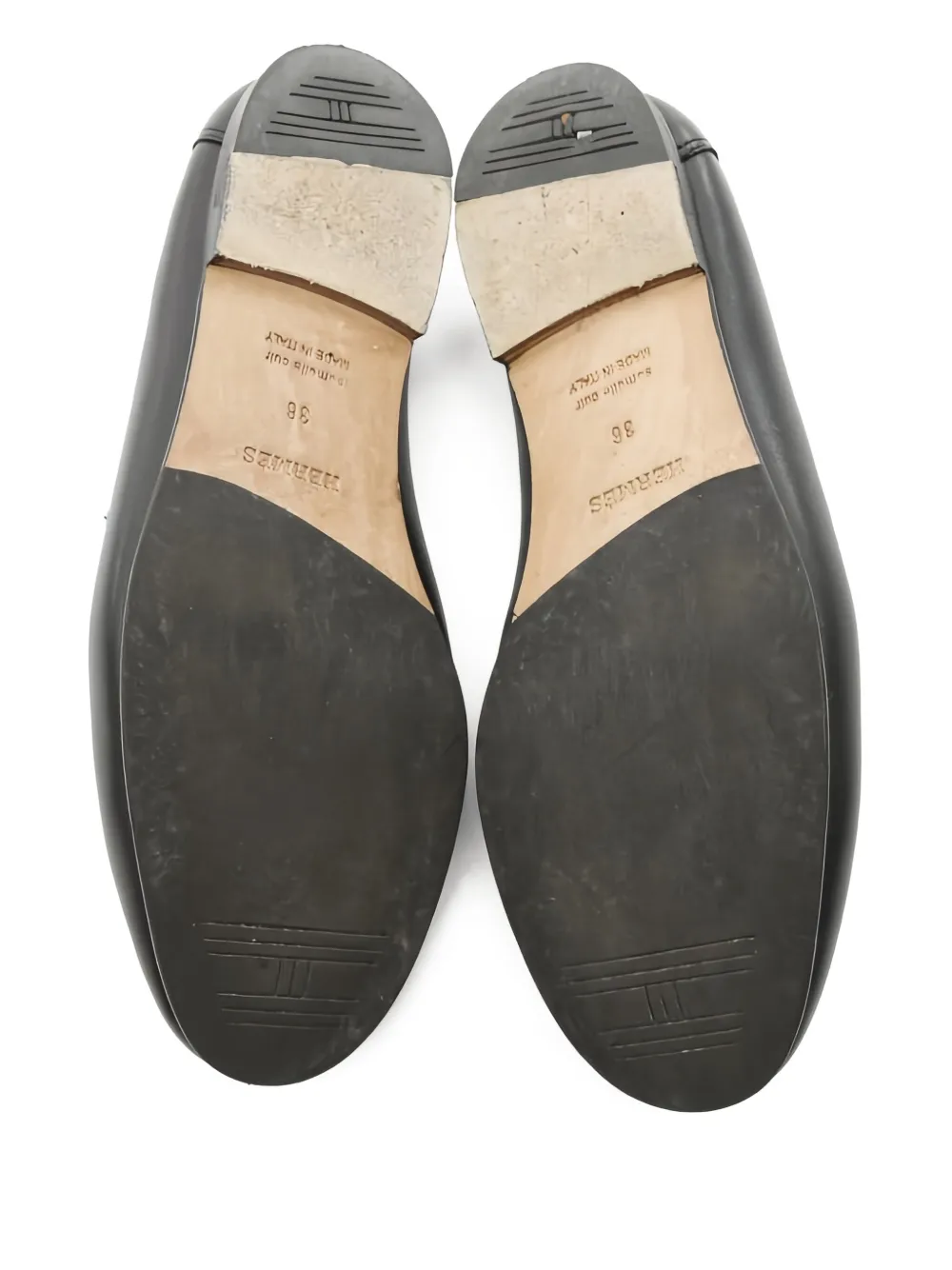 Pre-owned Hermes Colette Leather Loafers In Black