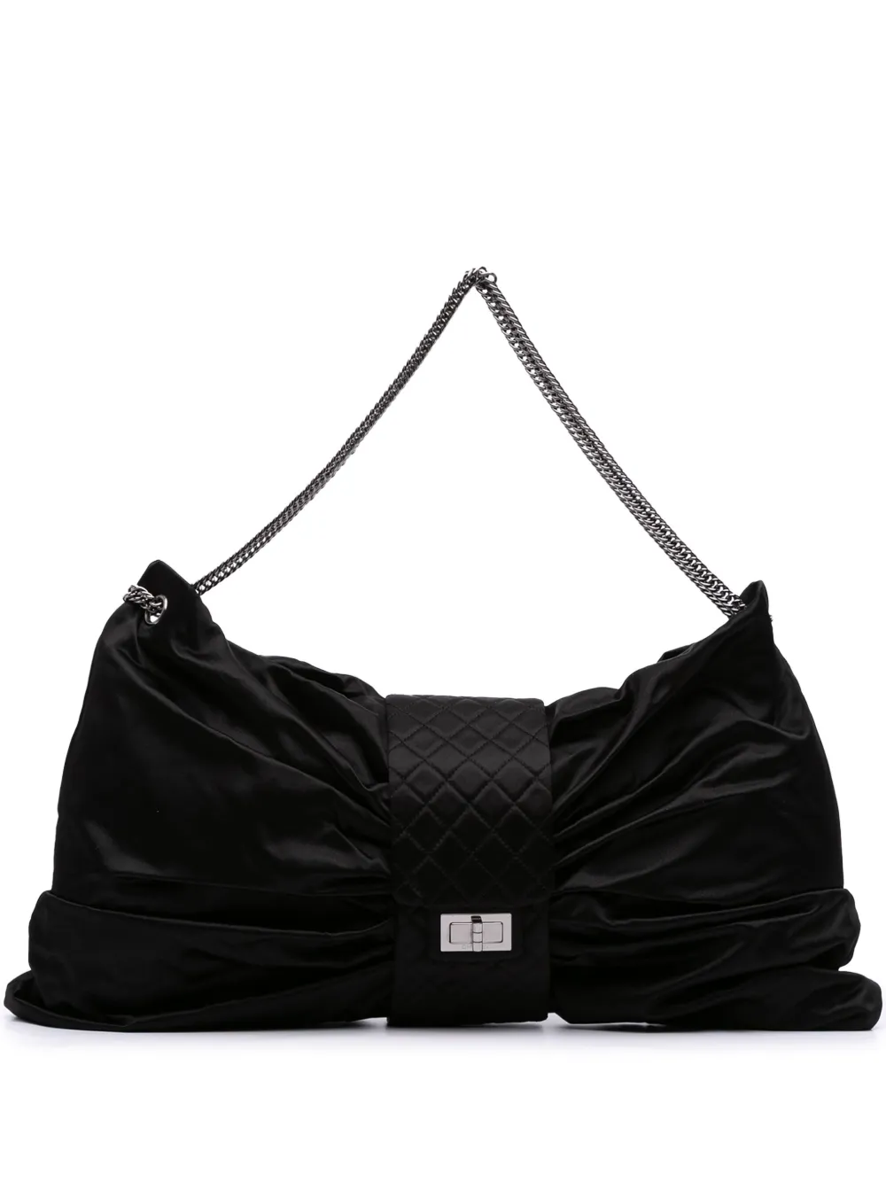 CHANEL Pre-Owned 2008-2009 Large Satin Bow Mademoiselle Shoulder Bag CHANEL Pre-Owned 2008-2009 Large Satin Bow Mademoiselle Shoulder Bag