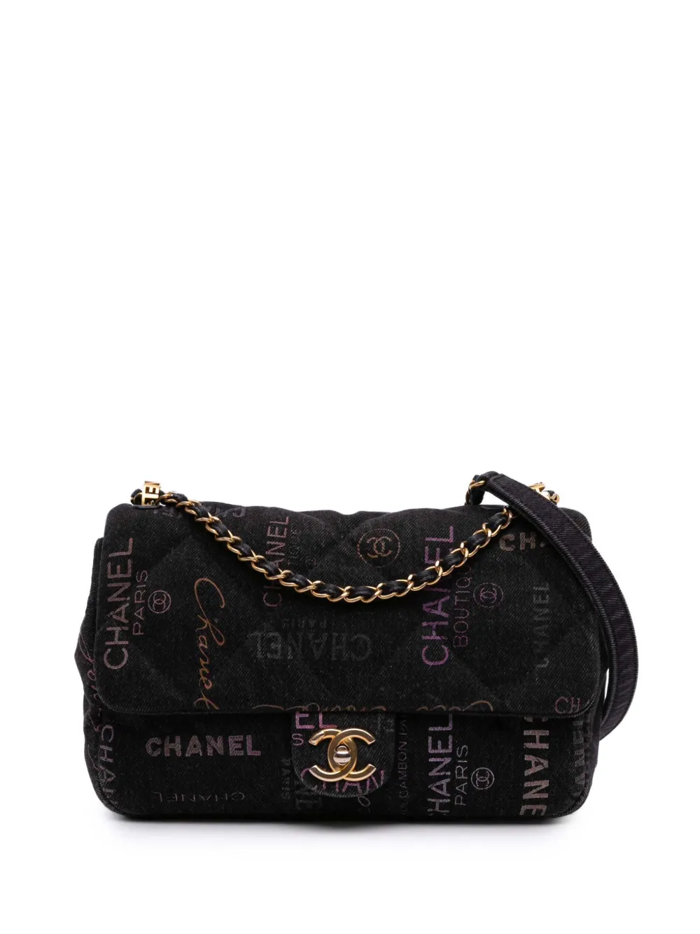 CHANEL Pre-Owned 2021-2025 Medium Quilted Denim Mood Flap crossbody CHANEL Pre-Owned 2021-2025 Medium Quilted Denim Mood Flap crossbody