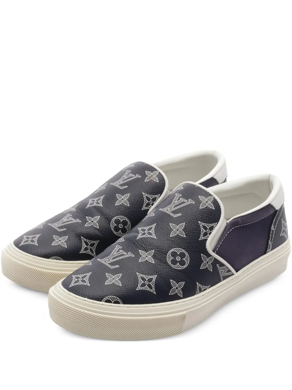 Louis Vuitton Pre-Owned Trocadero モノグラム スリッポンスニーカー - ブルー Louis Vuitton Pre-Owned Trocadero モノグラム スリッポンスニーカー - ブルー