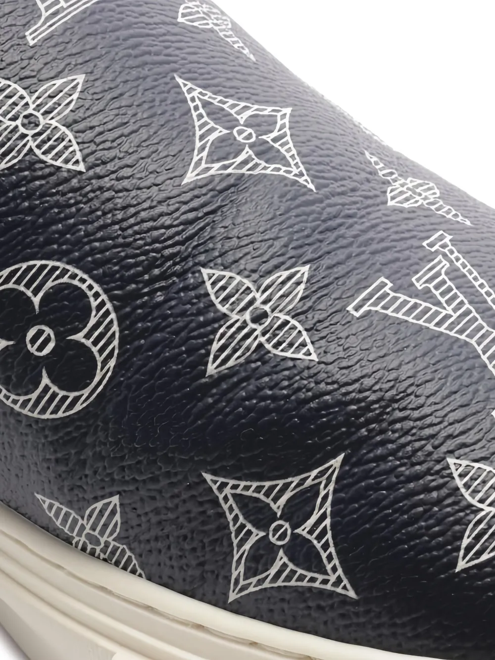 Pre-owned Louis Vuitton Trocadero Monogram Slip-on Sneakers In Blue