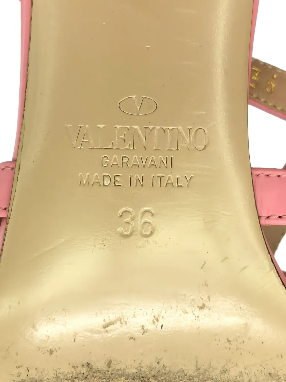 Pre-owned Valentino Garavani 55mm Rockstud Sandals In Pink