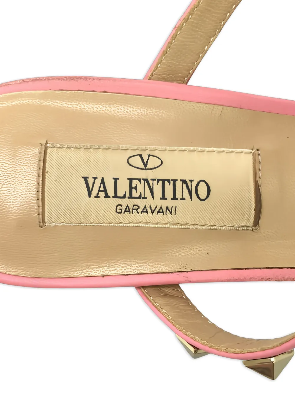 Pre-owned Valentino Garavani 55mm Rockstud Sandals In Pink