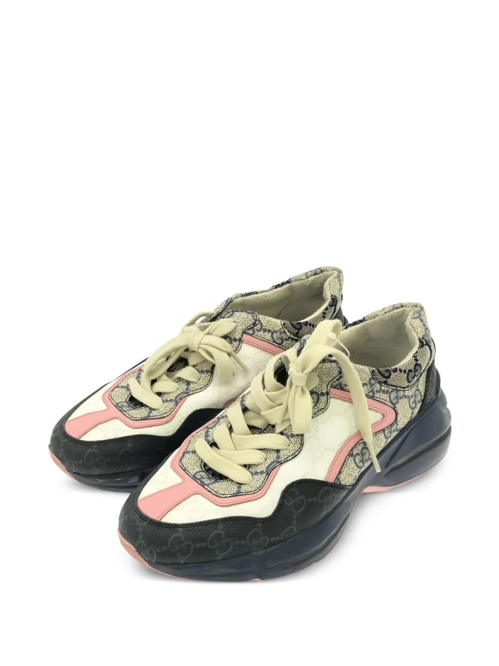 Gucci Pre-Owned Rython sneakers met plateauzool - Beige