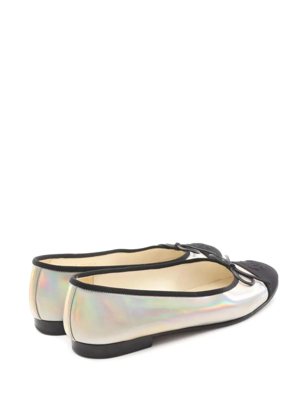 CHANEL Pre-Owned CC iriserende ballerina's - Zilver