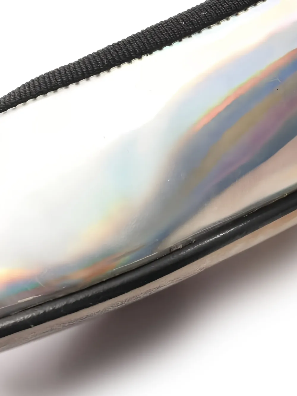 Pre-owned Chanel Cc Iridescent Ballet Flats In Silver
