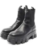 Prada Pre-Owned brushed leather platform boots - Black