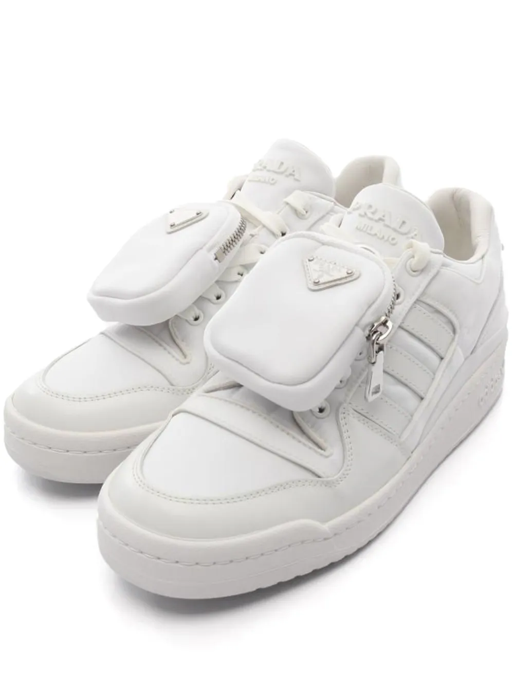 Prada Pre-Owned x Adidas Re-Nylon pouch-detail sneakers | White | Image 1