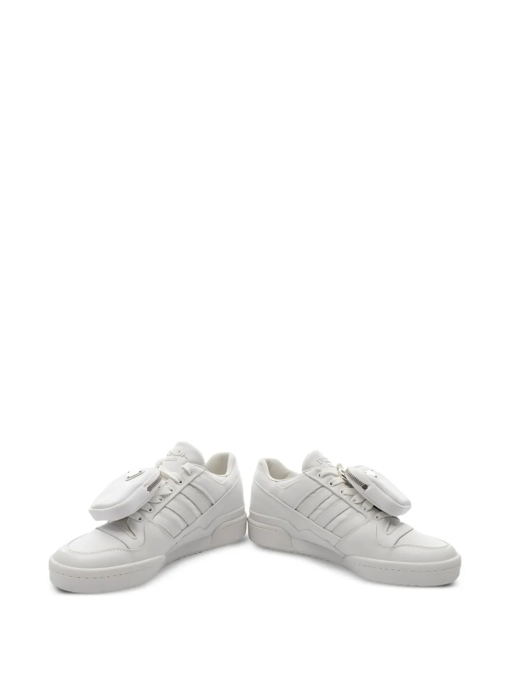 Pre-owned Prada X Adidas Re-nylon Pouch-detail Sneakers In White