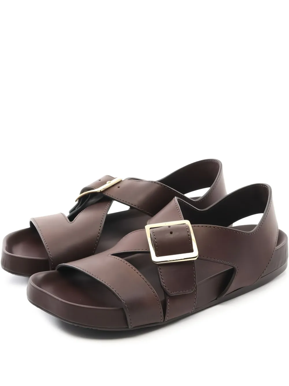 Loewe Pre-Owned 2020s buckle leather sandals | Brown | Image 1