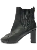 Louis Vuitton Pre-Owned brogue-embellished block-heel leather boots - Black