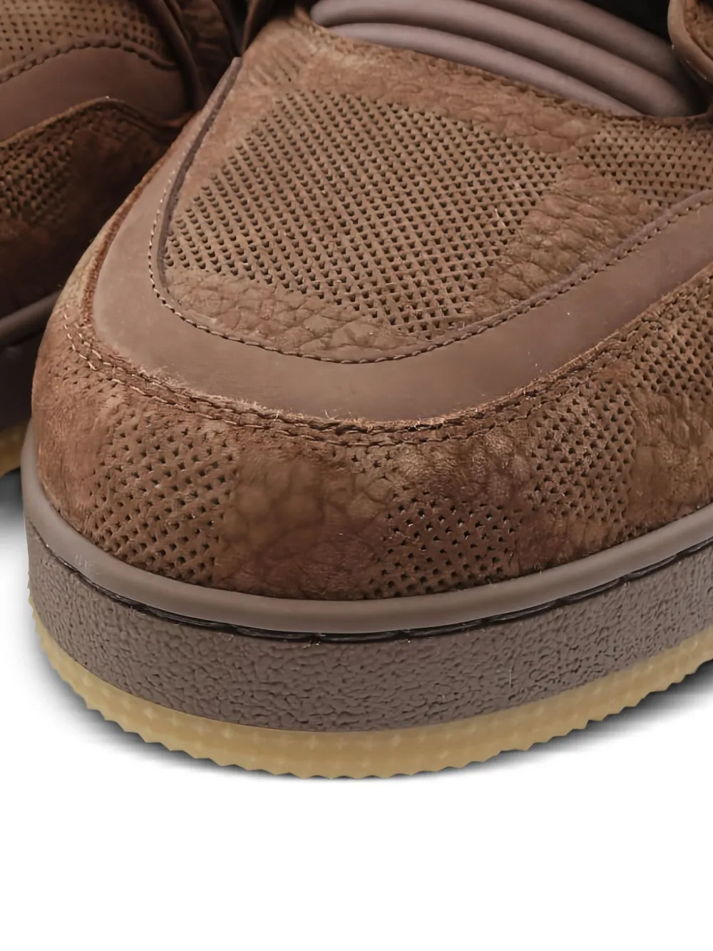 Pre-owned Louis Vuitton Lace-up Suede Sneakers In Brown