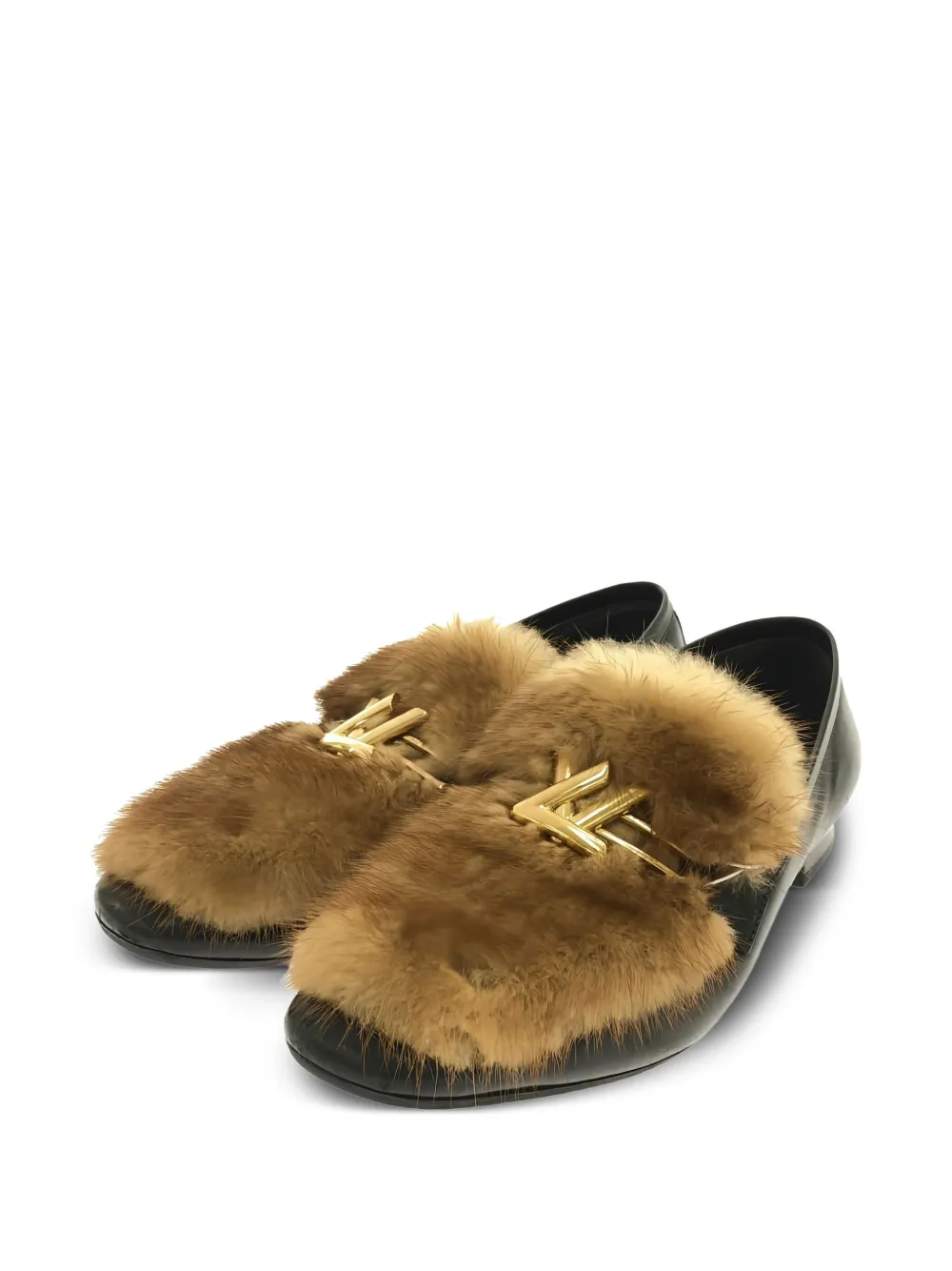 Louis Vuitton Pre-Owned Leren loafers met afwerking - Zwart
