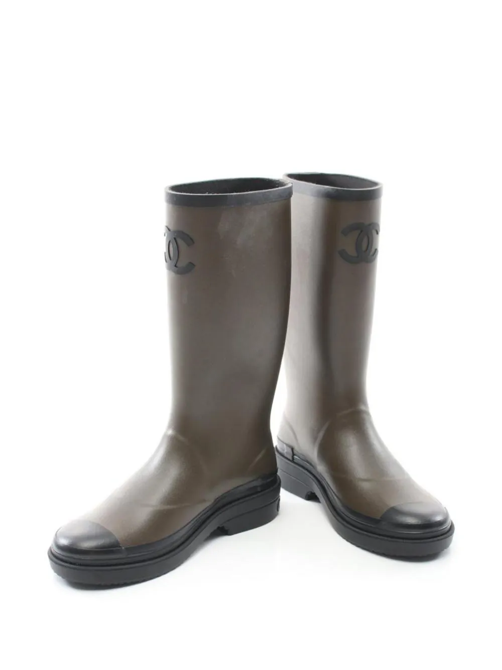 CHANEL Pre-Owned Regenlaarzen met logo - Groen