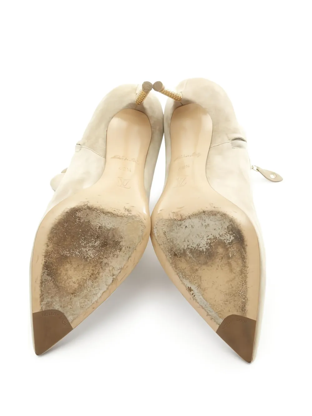 Louis Vuitton Pre-Owned Enkellaarzen met stilettohak en puntige neus - Beige